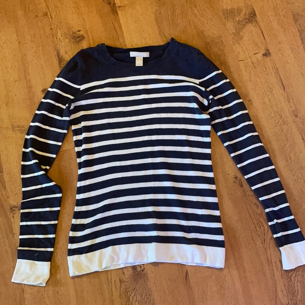 Banana republic navy and cream striped sweater